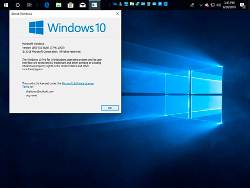 версия 1809 Windows 10